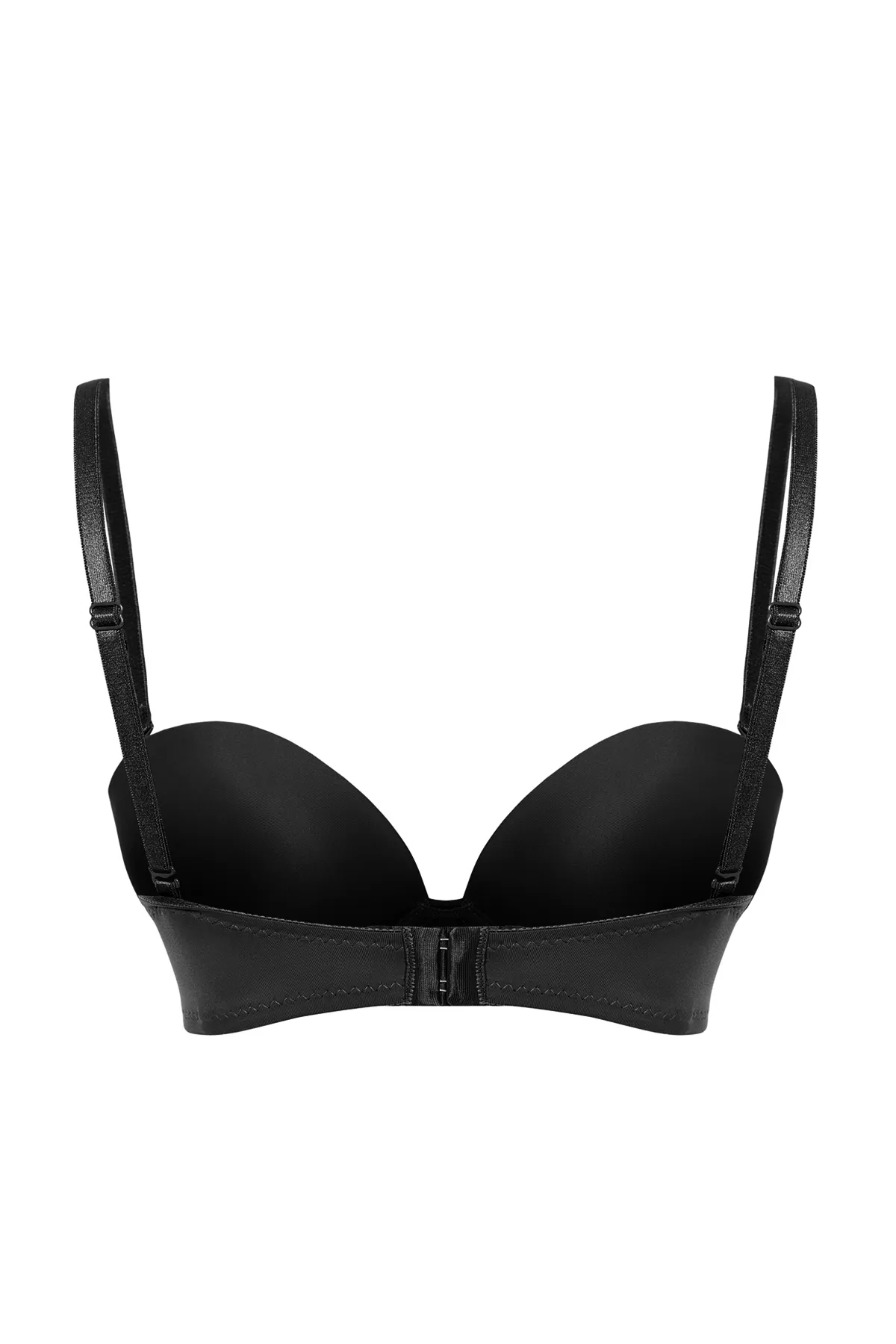 Trendyol Collection  Schwarzer T-Shirt-BH mit extra Push-Up-Effekt und String-Trägern, Strick-BH THMAW21SU0058
