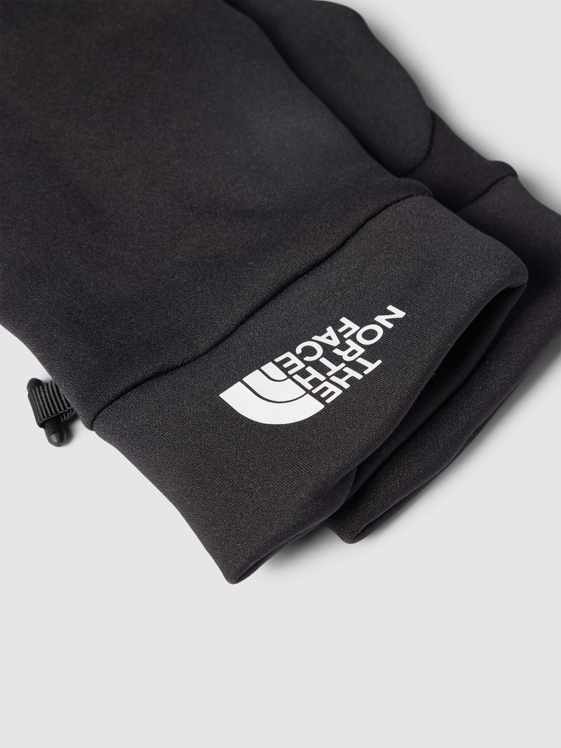 Handschuhe mit Label-Print in schwarz