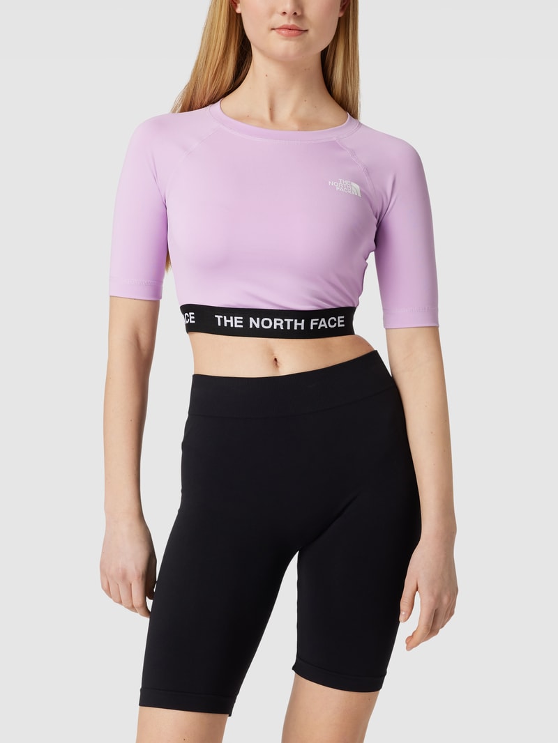 Cropped T-Shirt mit 1/2-Ärmeln in violett