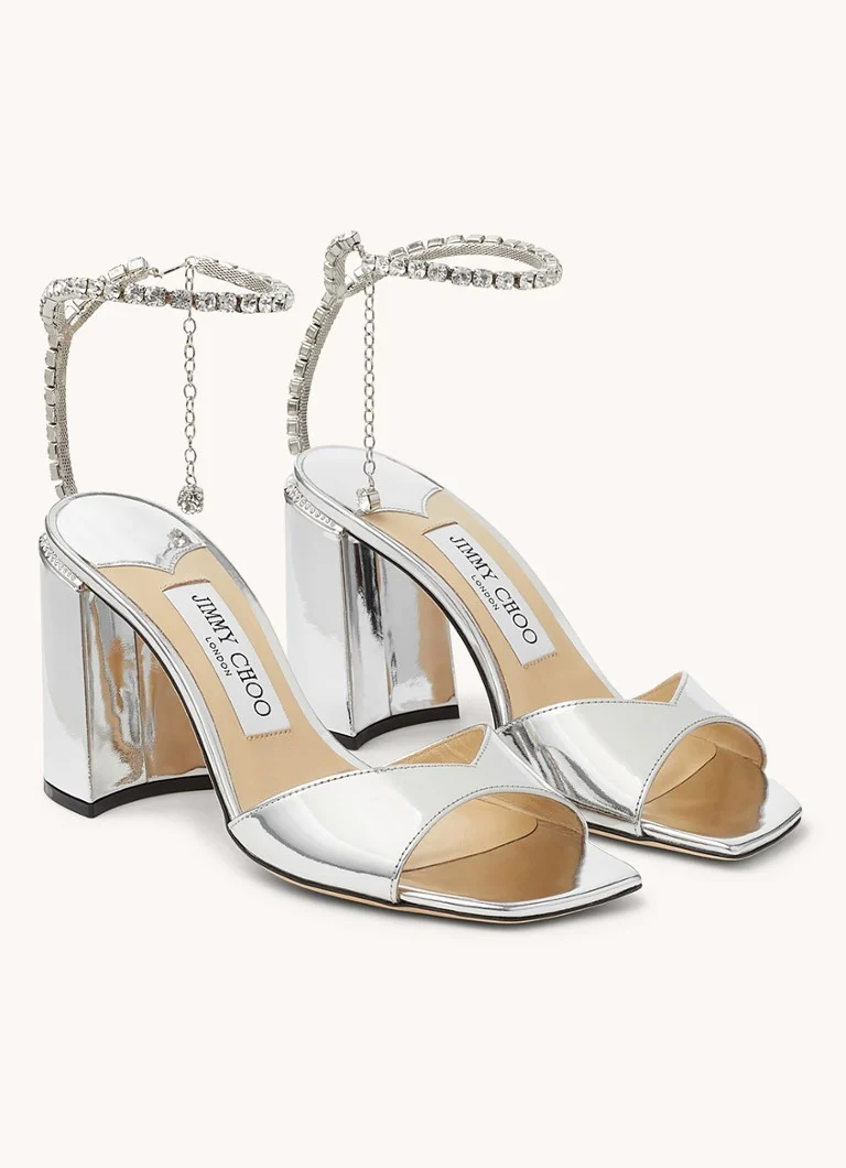 Sandale Jimmy Choo Saeda 85 din piele de vițel cu detalii metalice