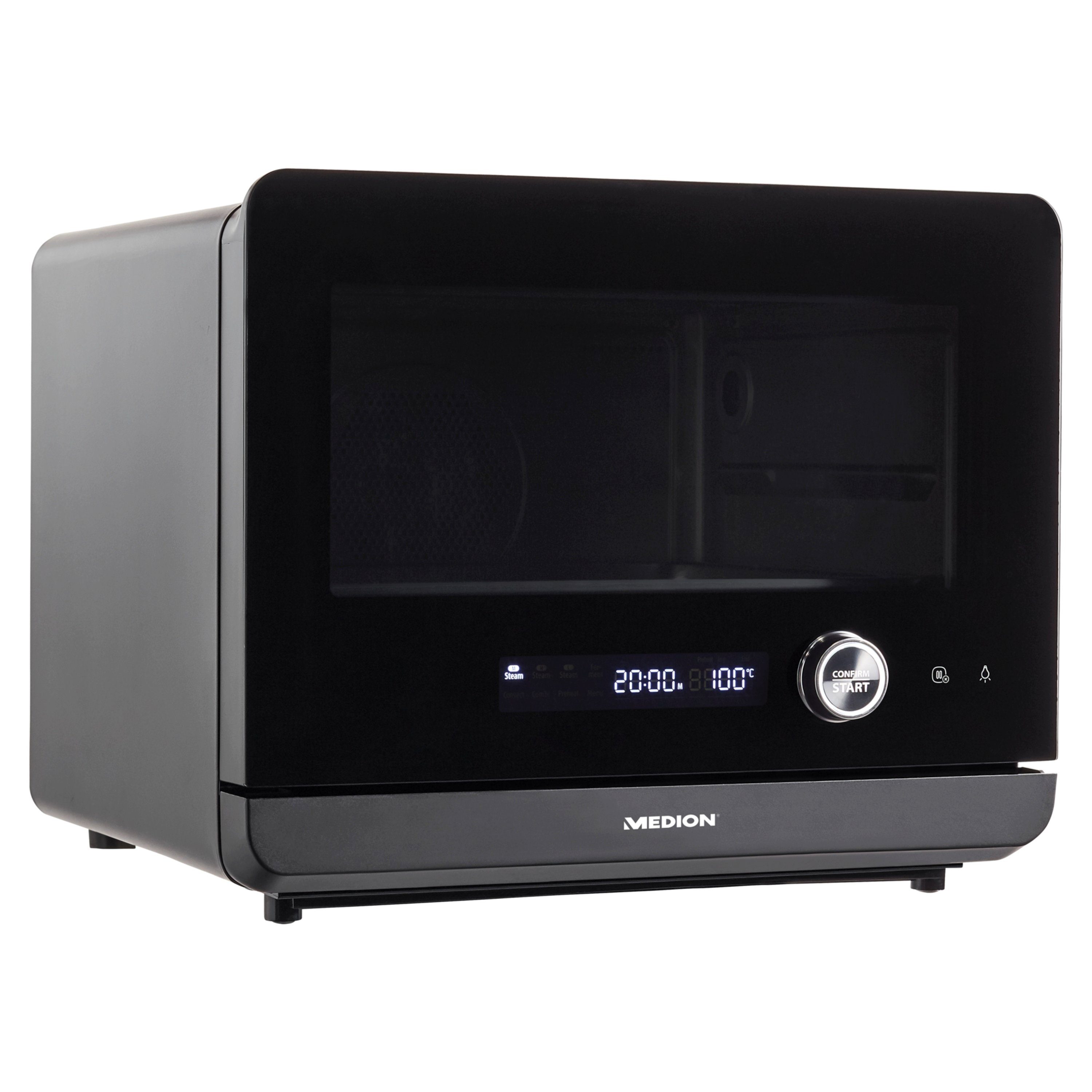 Medion® Mikrowelle Dampfgarofen Auftaufunktion LED-Display Automatikprogramme 20L, MD10450
