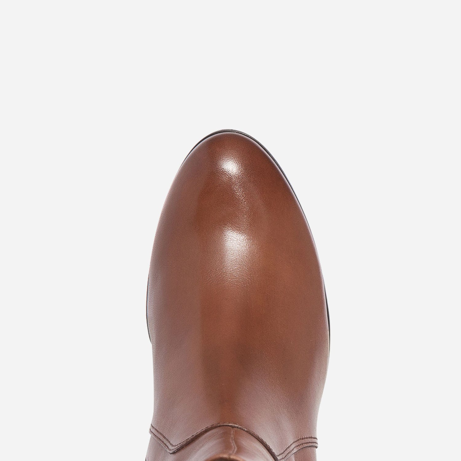 Botte à talon CAPRICE cognac en cuir et textile