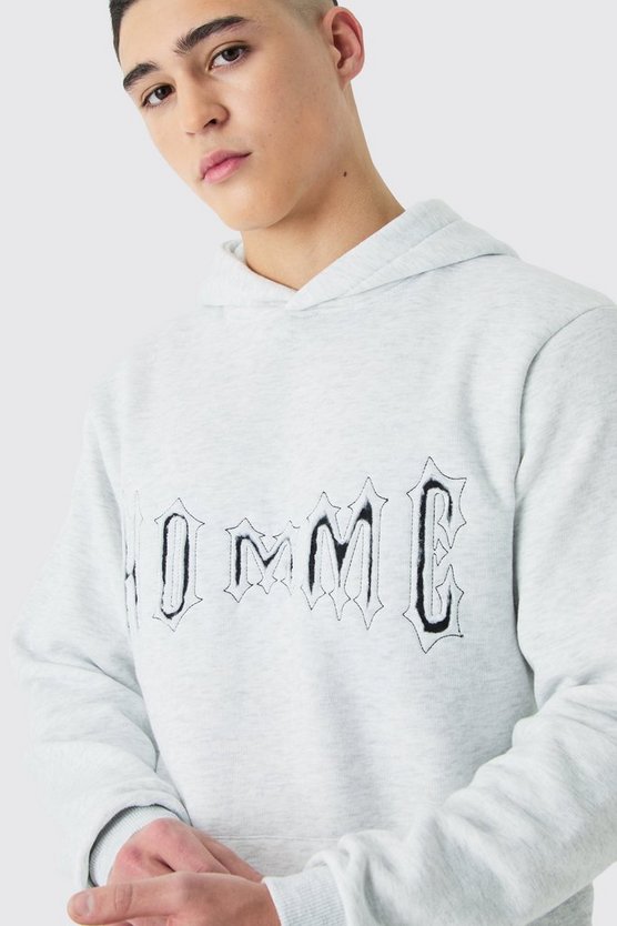 Slim-Fit Hoodie mit Homme-Applikation