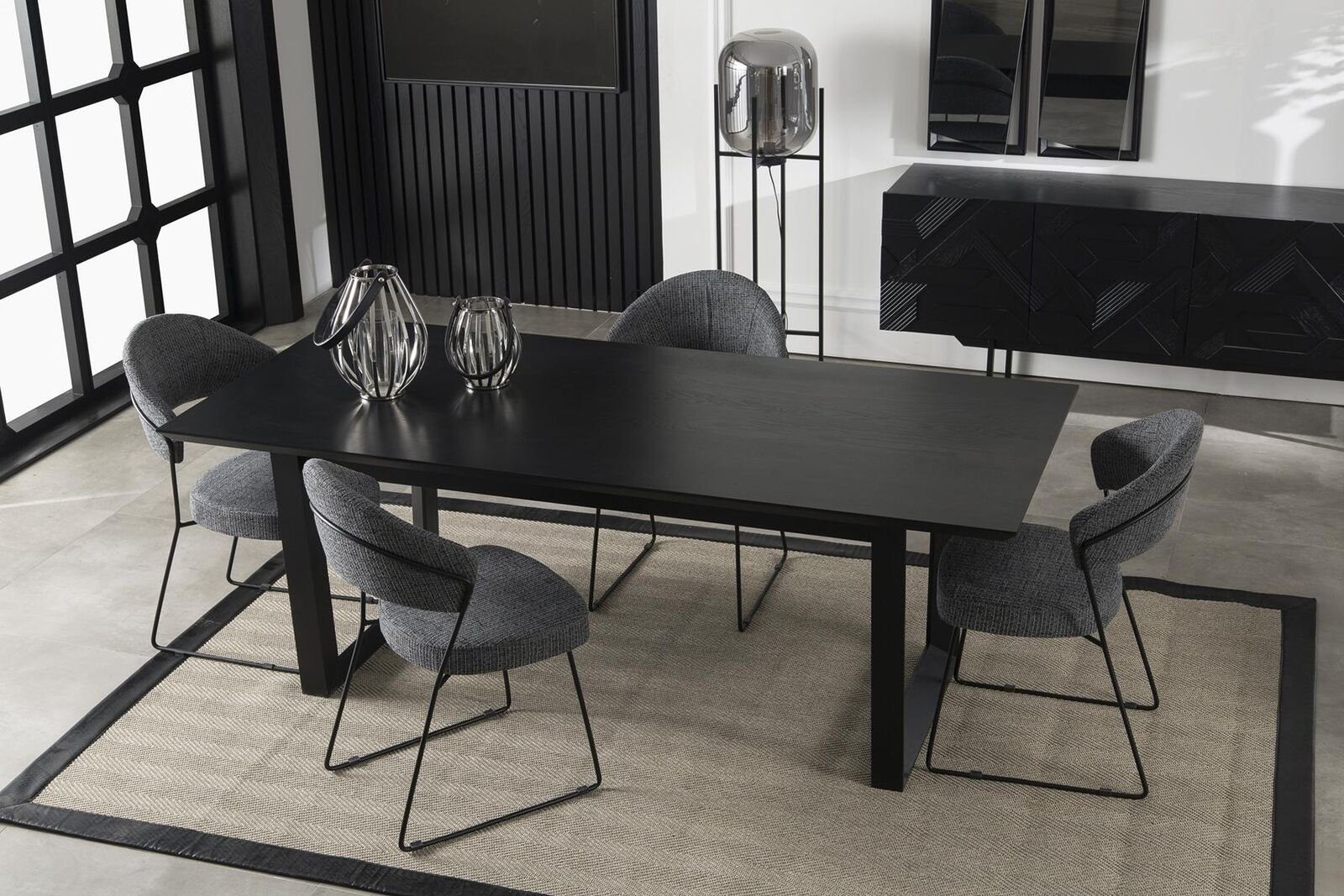 JVmoebel Esszimmer-Set Esszimmer Tisch mit 4 Lehnstühlen Essgarnitur Essgruppe Möbel 5tlg., (5-St., 1x Esstisch + 4x Stühle), Made in Europa