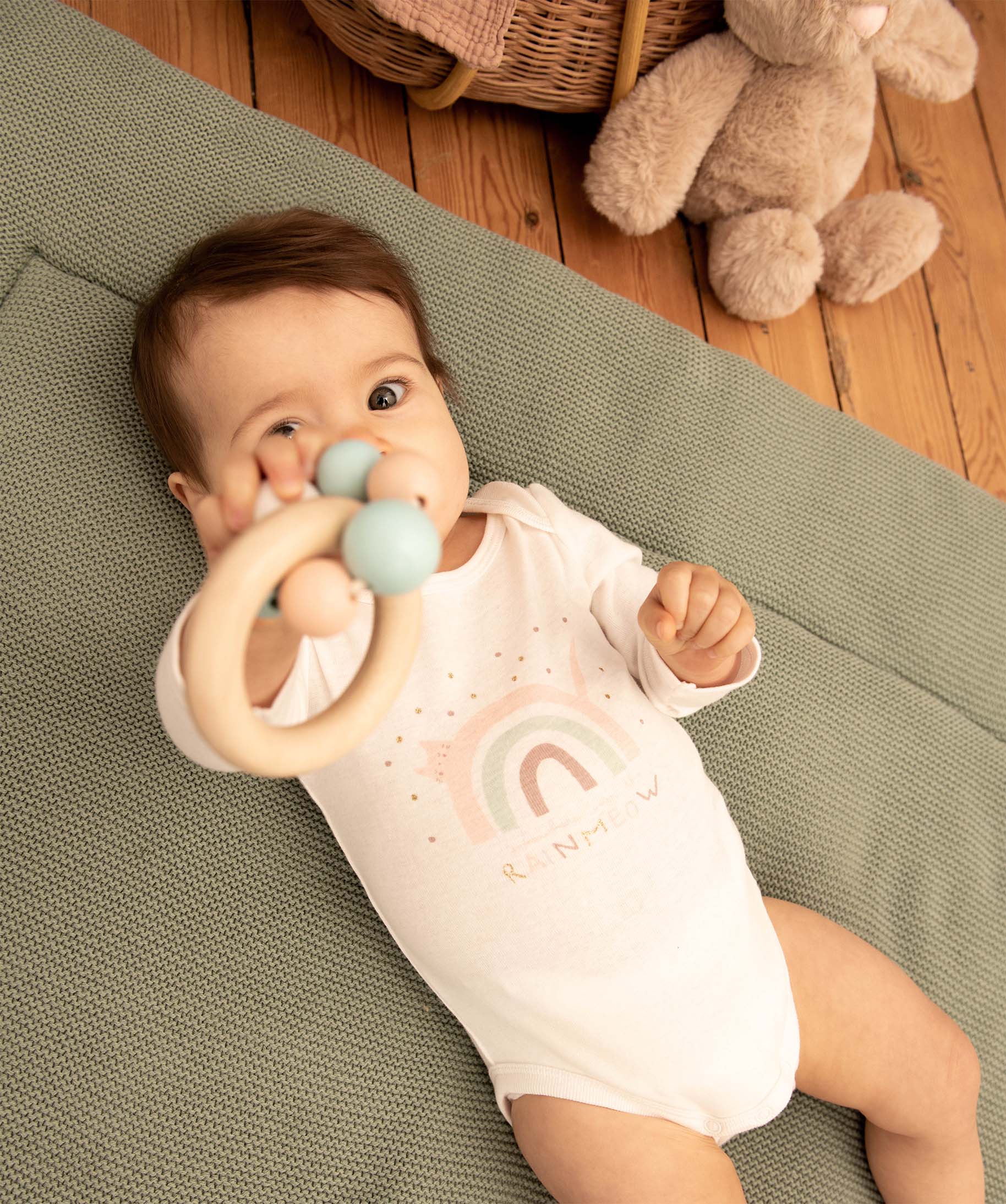 Bodies bébé à manches longues imprimé fantaisie (lot de 3) ecru | GEMO