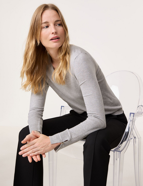 Langarmpullover aus nachhaltigem Feinstrick