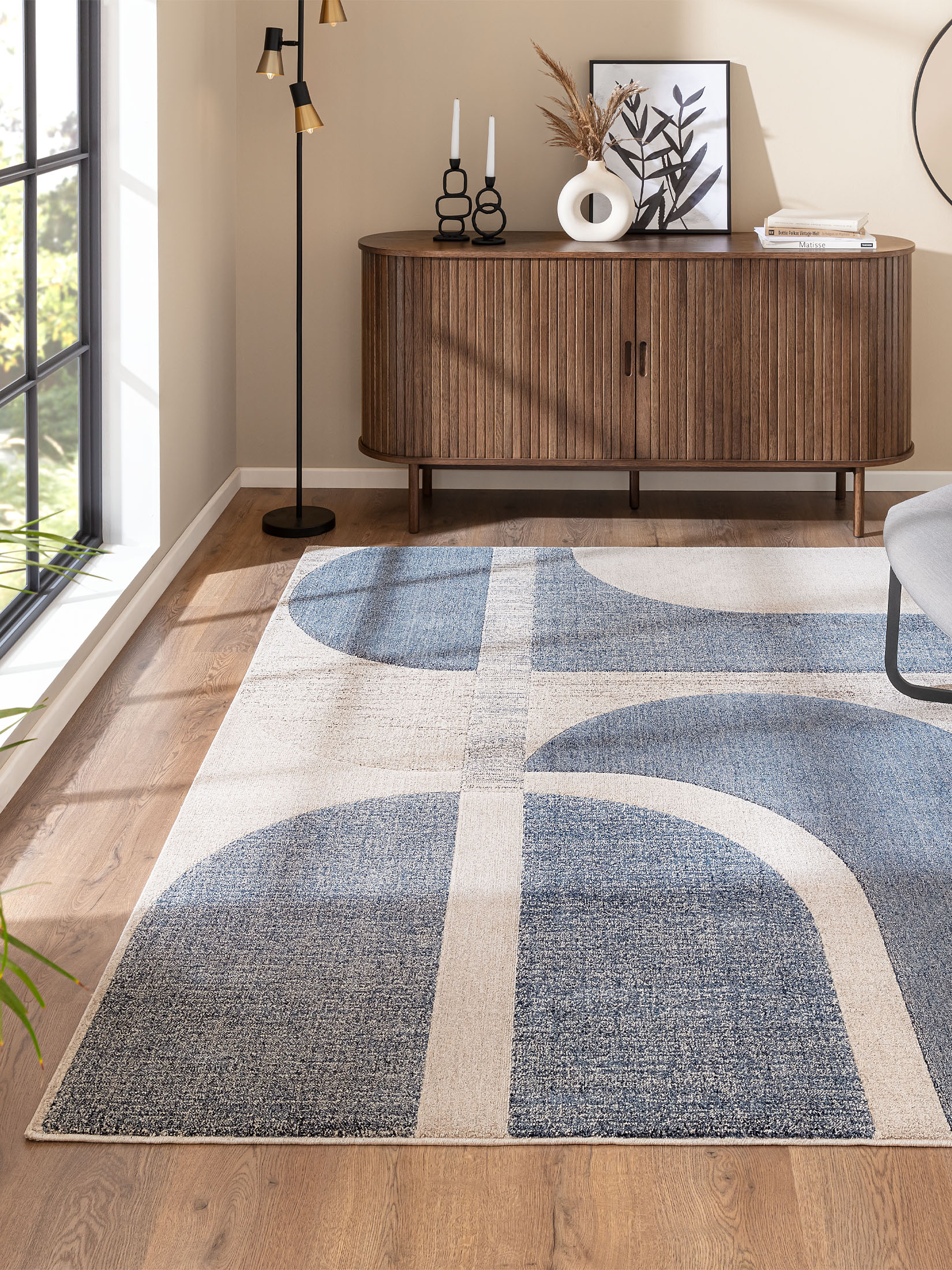 Rockledge Moderner Teppich, Blau-Grau