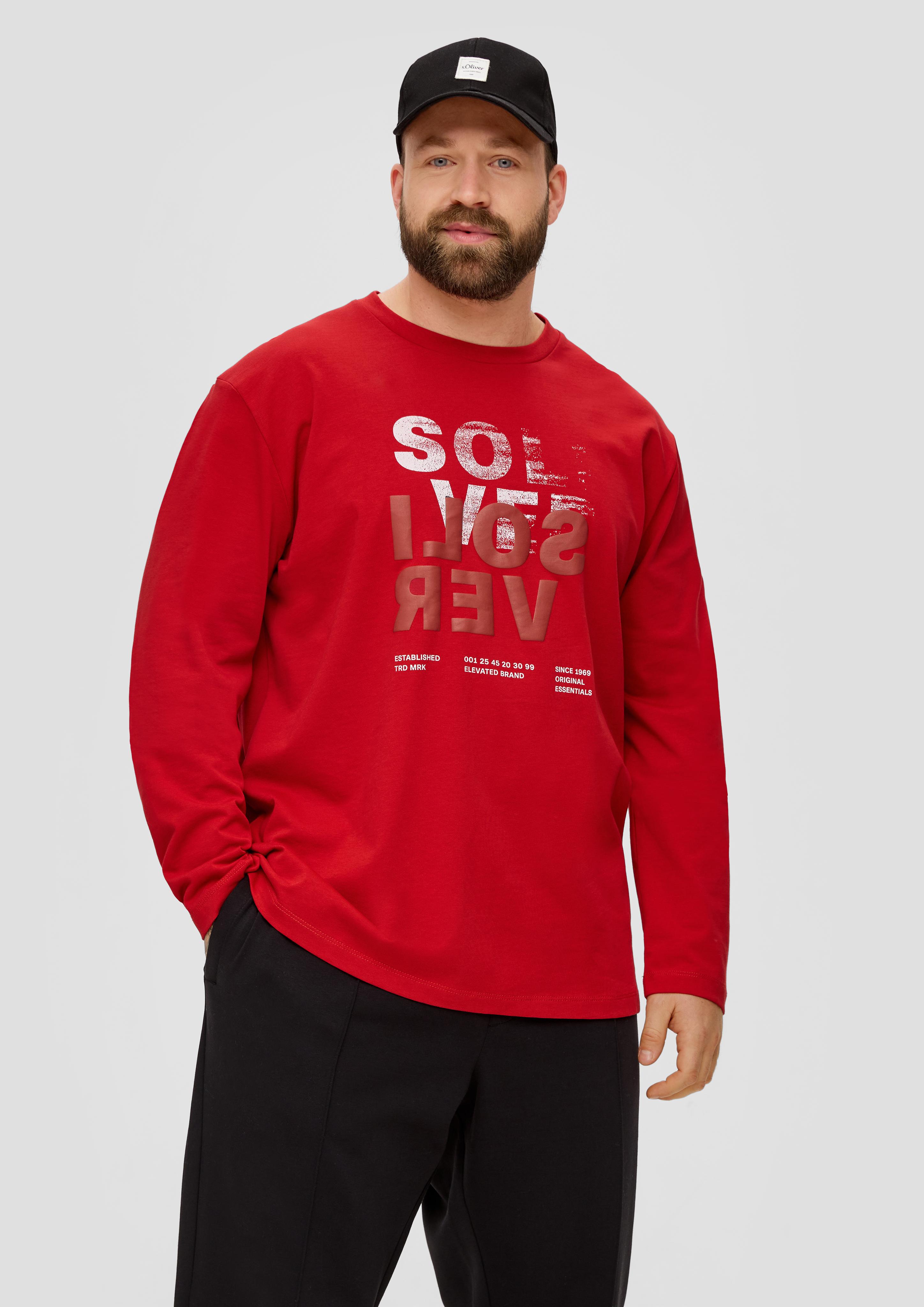 Longsleeve mit gummiertem Label-Print  2143244-31D1