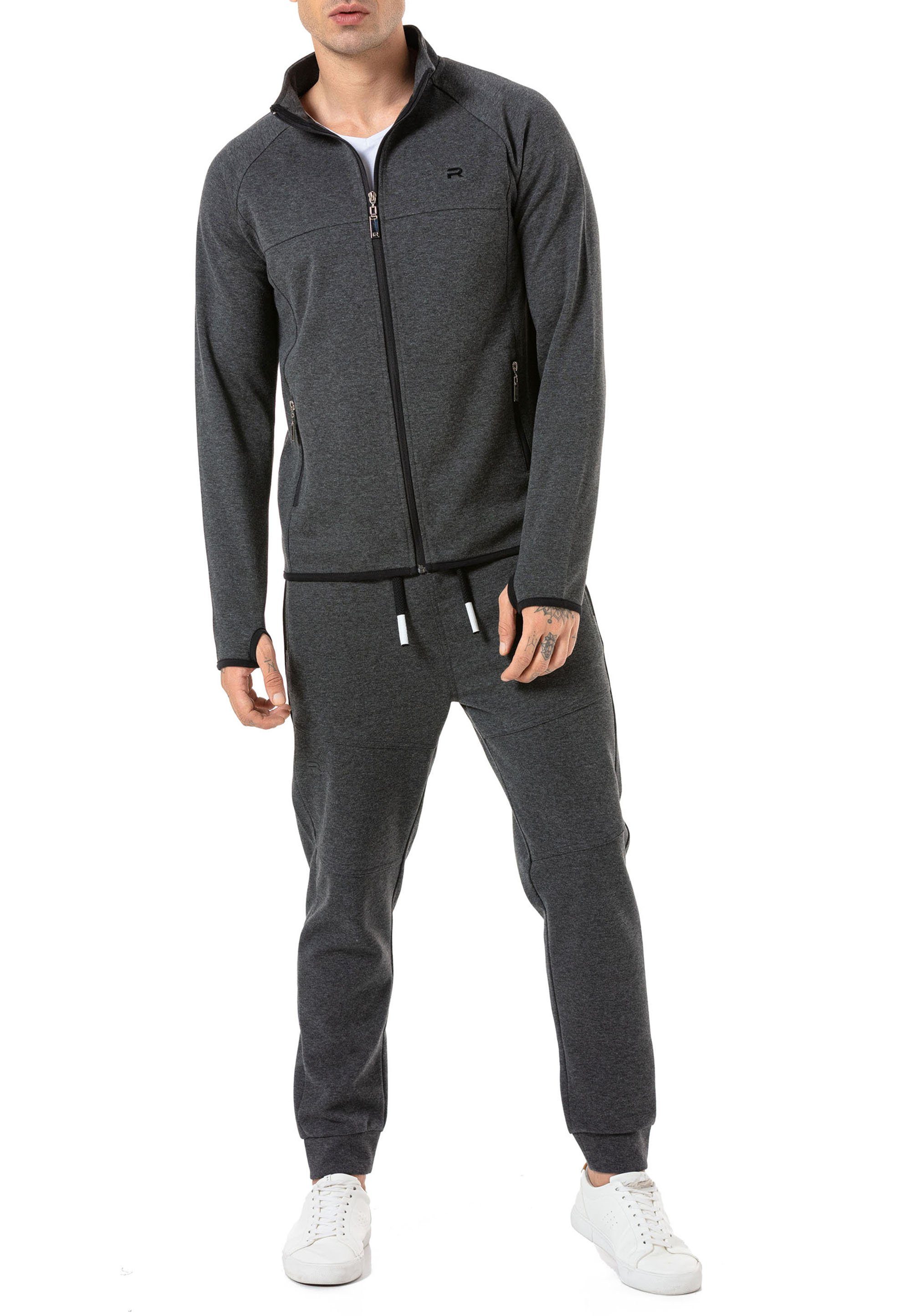 RedBridge Jogginganzug Herren Jogginganzug Pullover und Hose Set (Spar-Set, 2-tlg), Zipper Jacke, gesticktes Brandlogo