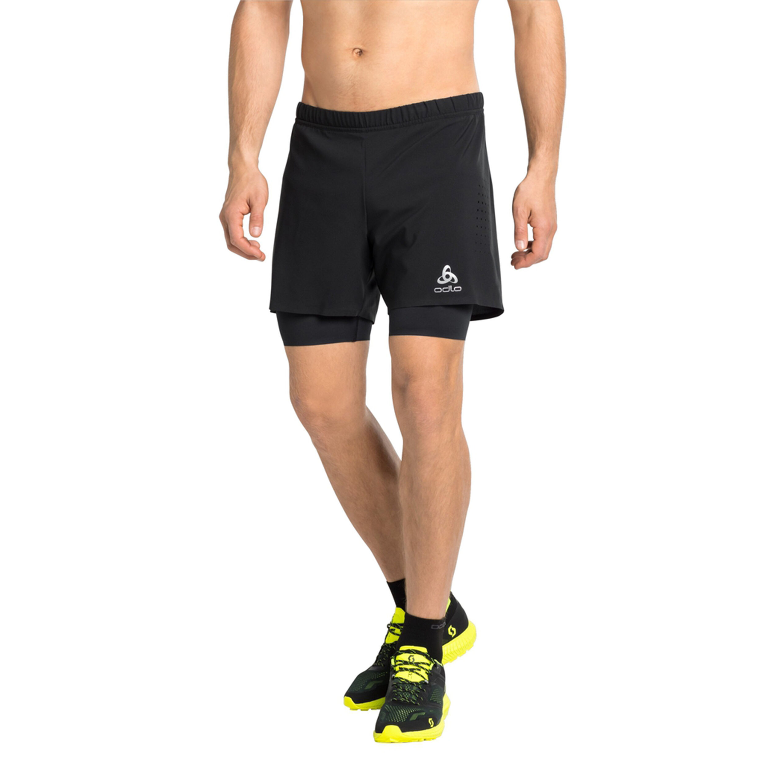 2in1 5in Shorts Herren - Schwarz