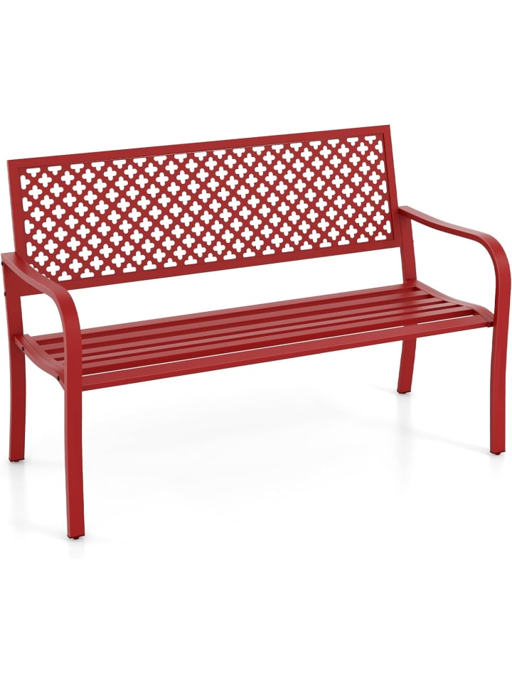 COSTWAY Gartenbank Metall 127x62x86cm in Rot günstig kaufen onesize