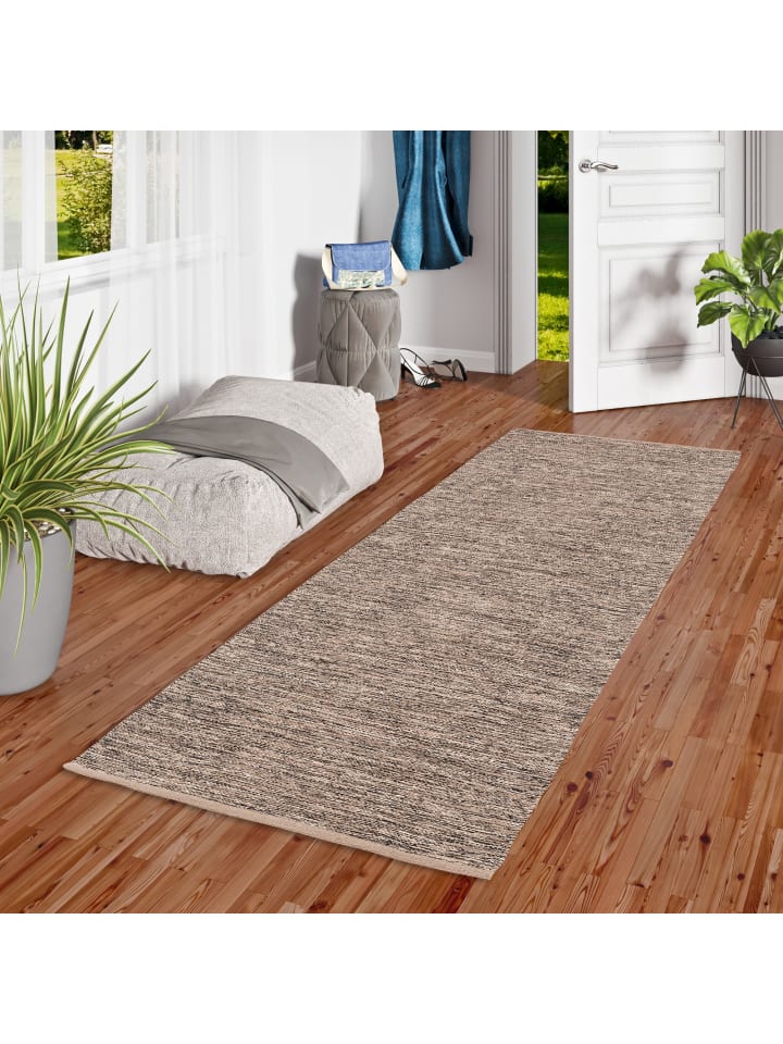 Pergamon Baumwolle Kelim Teppich Läufer Easy in Braun günstig kaufen