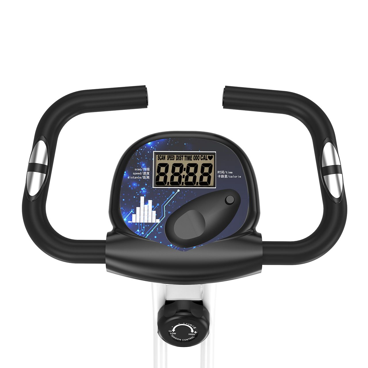 HOMCOM Heimtrainer F-Bike Fahrradtrainer mit 8 stufig Magnetwiderstand Schwarz