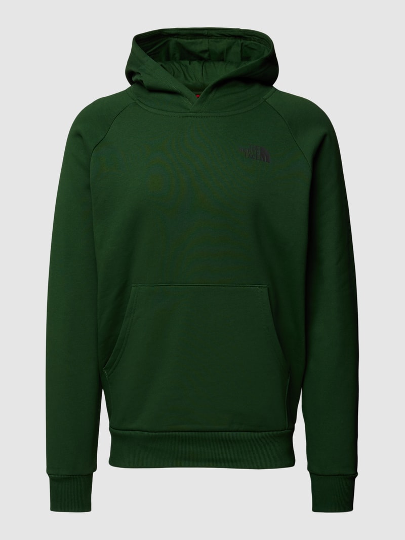 Hoodie mit Label-Print Modell 'RAGLAN' in dunkelgrün