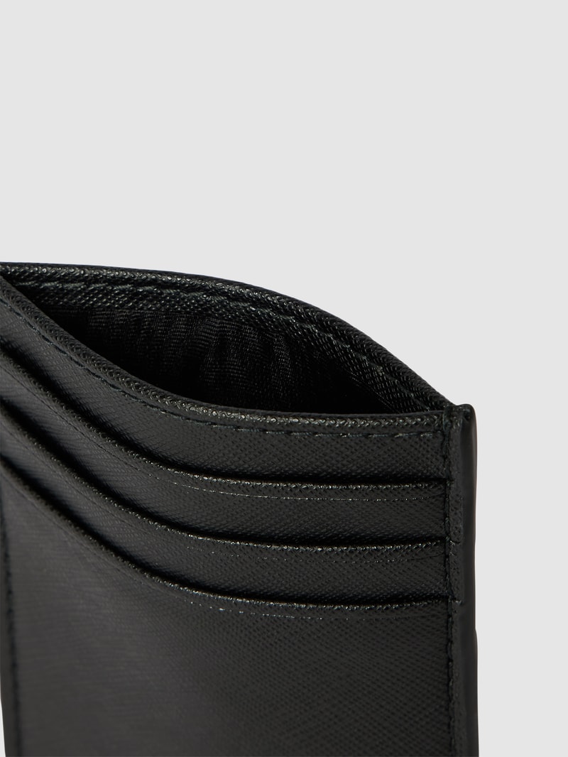 Kartenetui mit Label-Details Modell 'Zair' in schwarz
