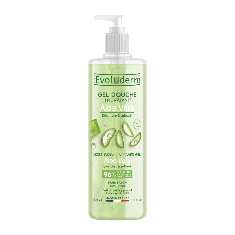 evoluderm Gel Douche Aloe vera - 500ml Gel Douche
