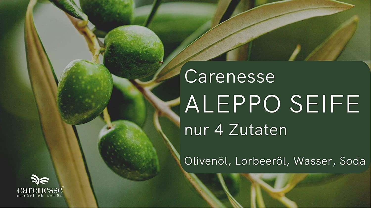 Carenesse Seifen-Set Original Aleppo Seife 2 x 200 g, 40% Lorbeeröl & 60% Olivenöl, Alepposeife, Aleppo-Seife, Lorbeerölseife, Olivenölseife, Duschseife