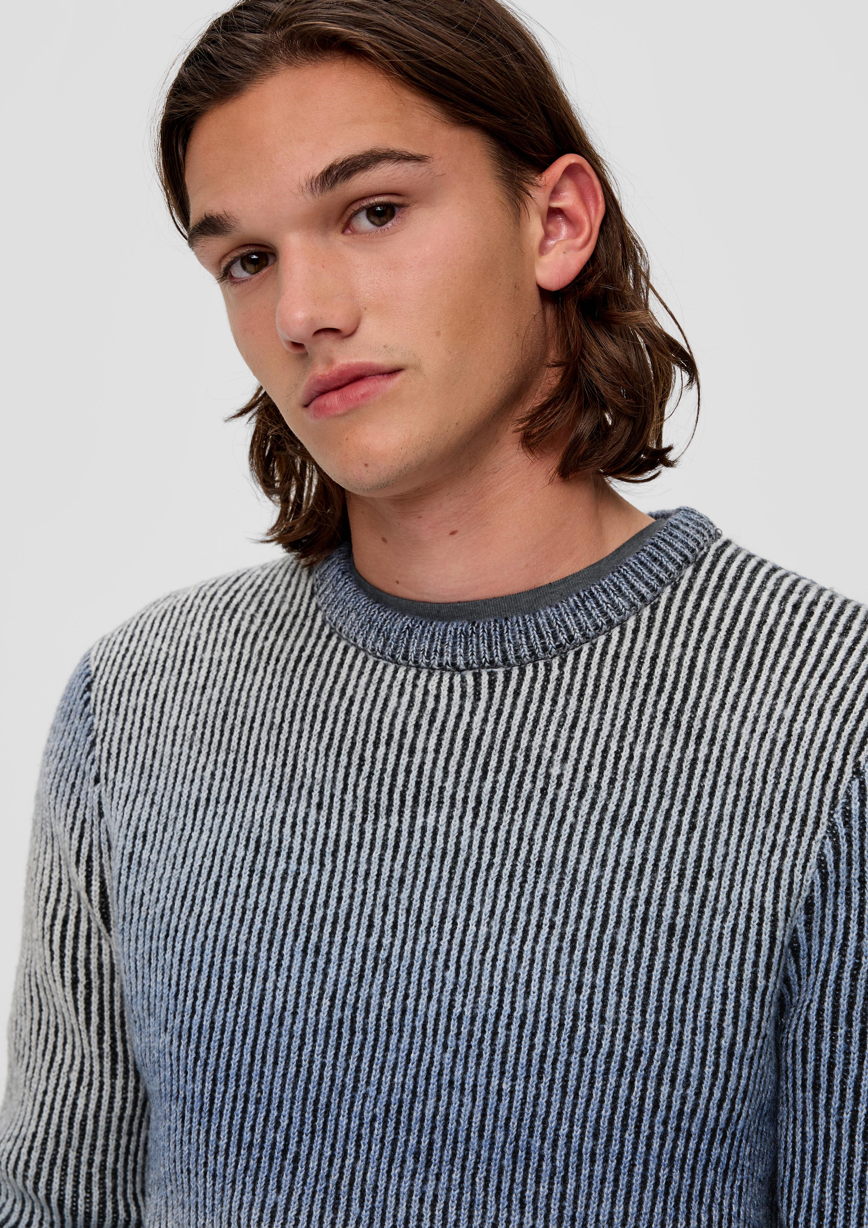 Strickpullover mit Rippblende  2138717-55G0