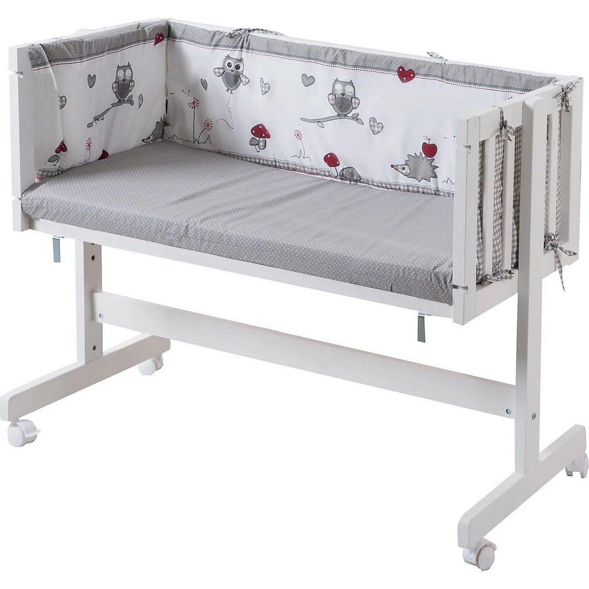 Beistellbett 'Room & Craddle', Anstell- & Stubenbett, weiß, inkl. Ausstattung Adam & Eule