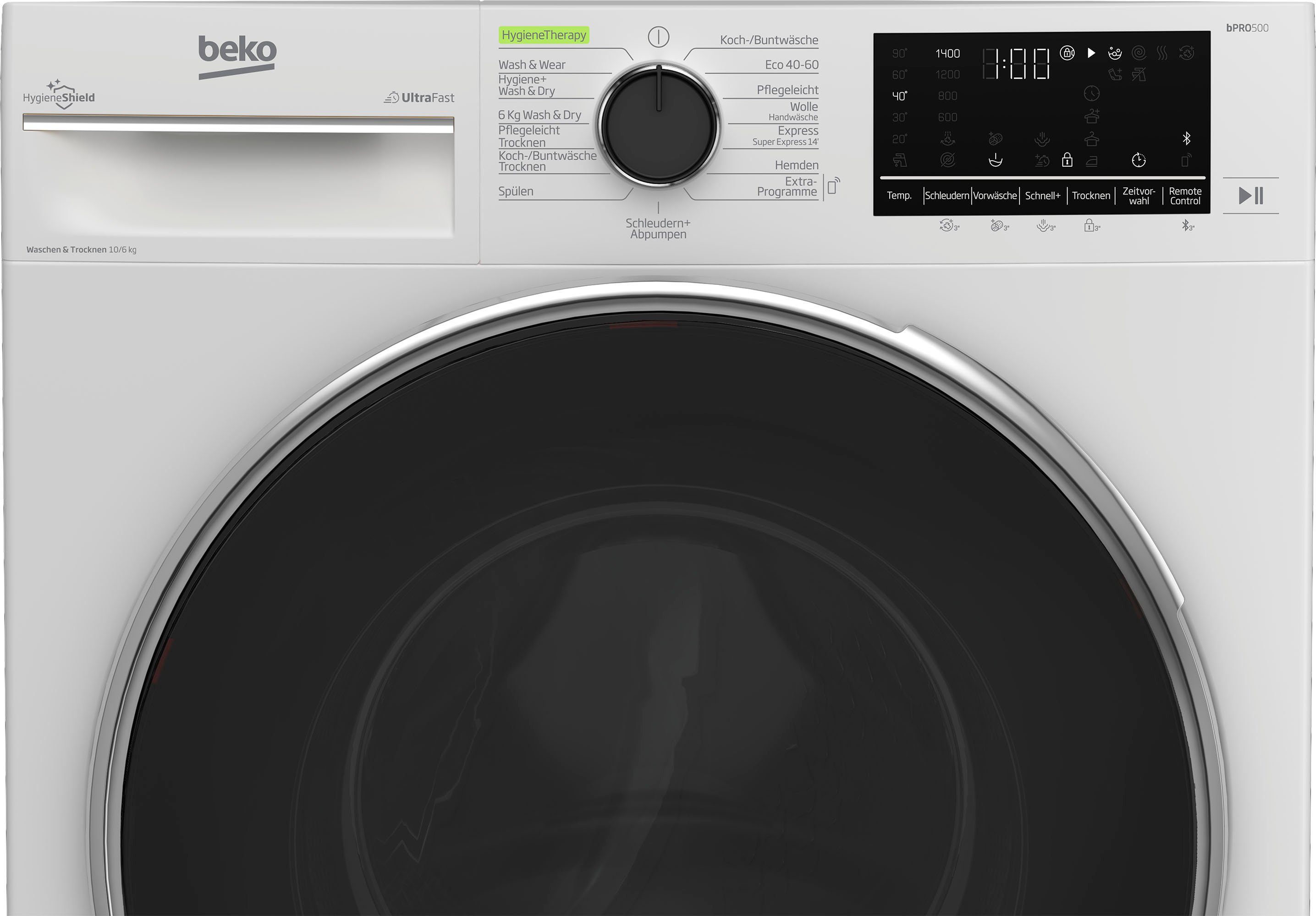 BEKO Waschtrockner B3DFT510442W, 10 kg, 6 kg, 1400 U/min
