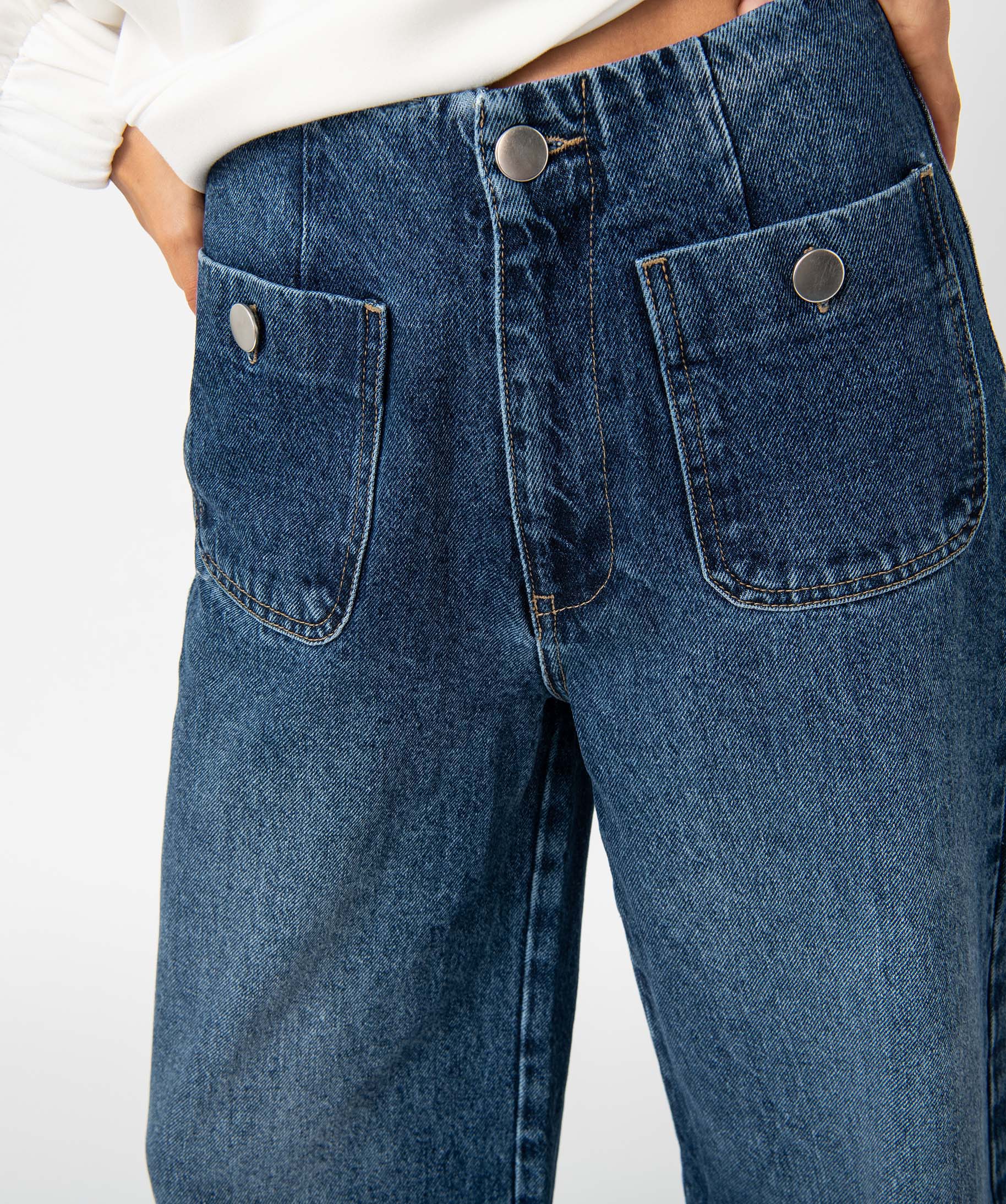 Jean femme extra large taille haute brut | GEMO