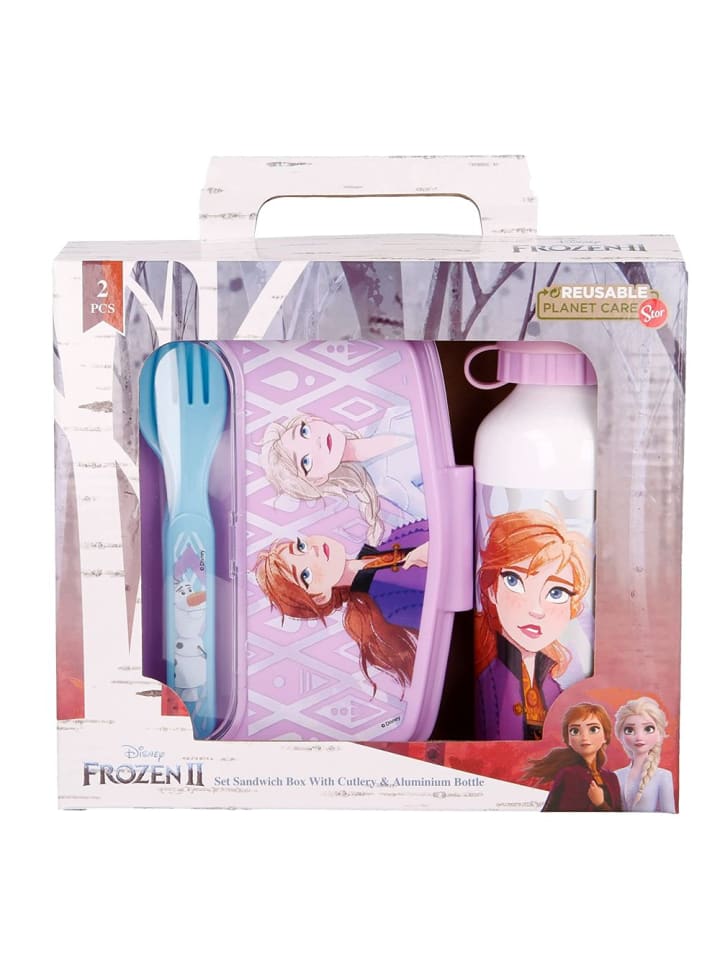 Disney Frozen Alu-Trinkflasche & Brotdose mit Besteck | Disney Frozen | Lunch-Box günstig kaufen onesize