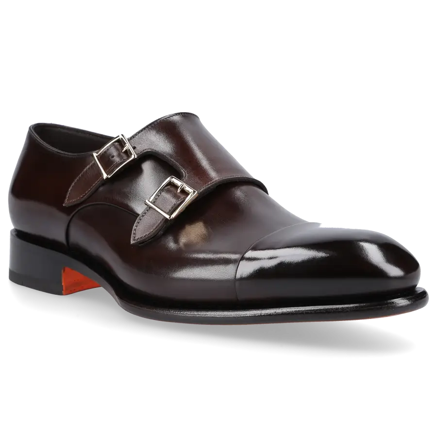 Santoni - Monk Schuhe 11652 Kalbsleder - braun