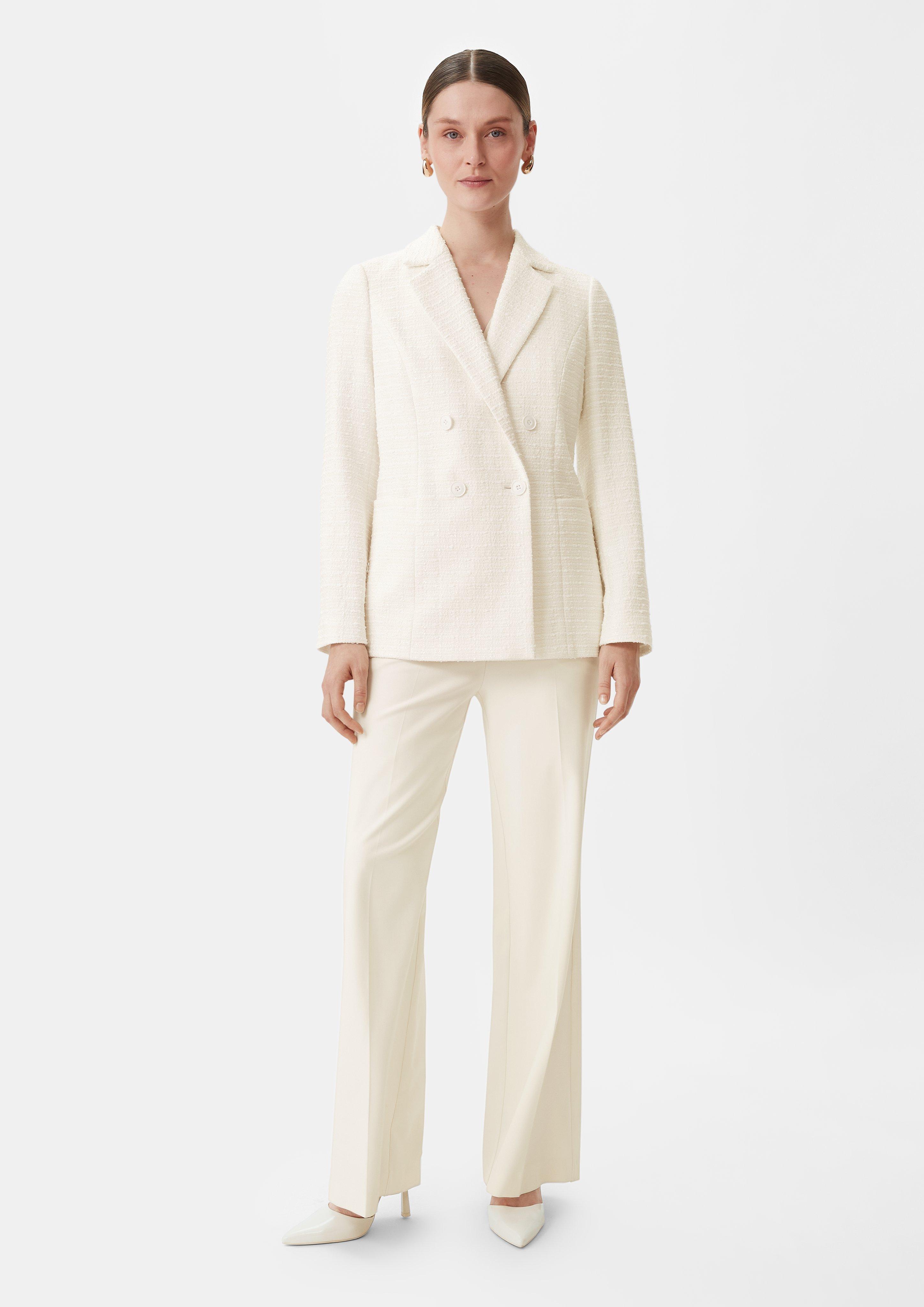 Blazer aus Bouclé - weiß