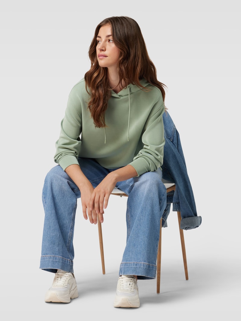 Hoodie mit Tunnelzug Modell 'Peach' in hellgrün