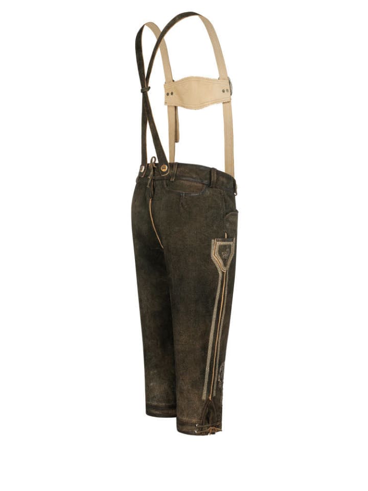 Nübler Lederhose Kniebund Theobald Leo in Dunkelbraun günstig kaufen