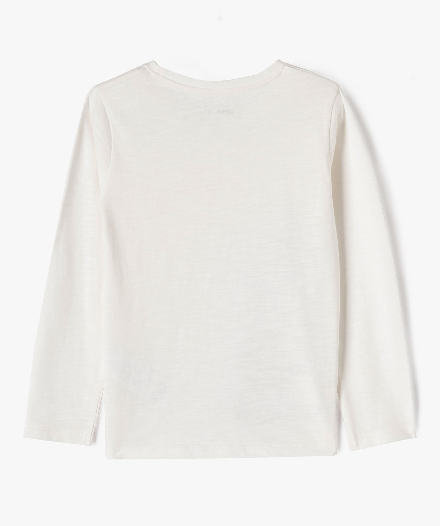 Tee-shirt manches longues imprimé pailleté fille ecru | GEMO