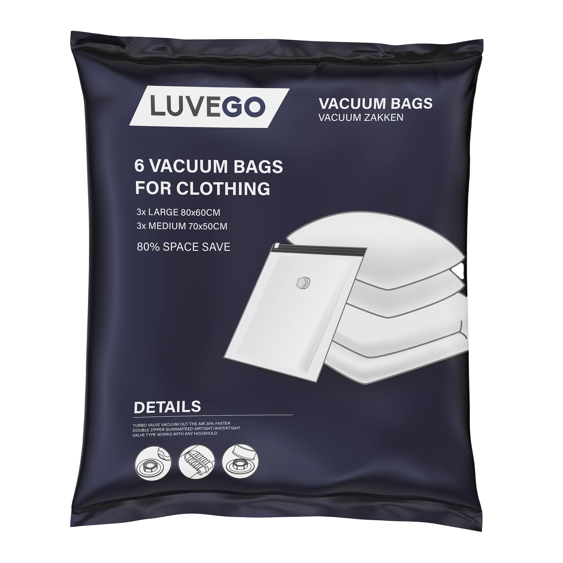 Luvego Set von 6 Vakuumbeutel