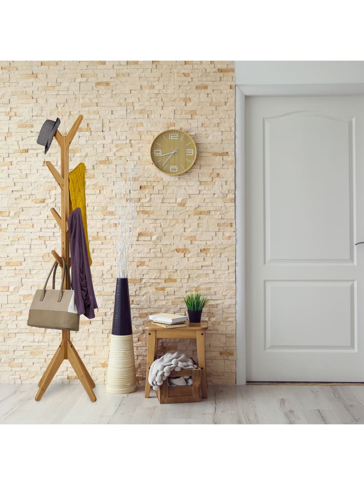 relaxdays Garderobenständer in Natur - (B)53 x (H)181,5 x (T)53 cm günstig kaufen onesize