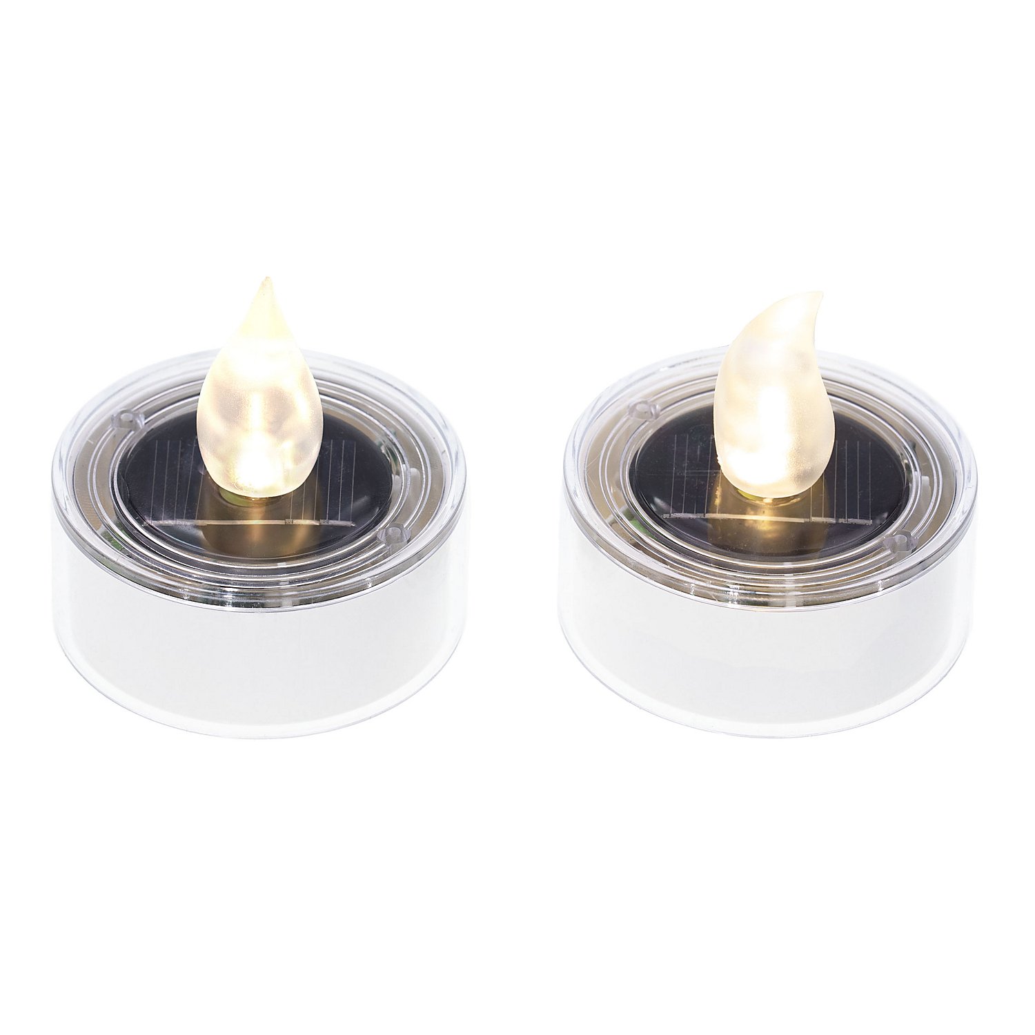 Solar LED Teelichter, 5,2 cm Ø, 2 Stück