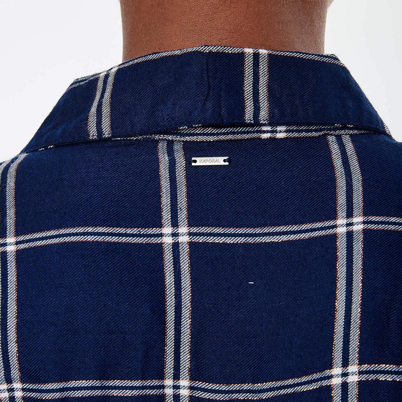 BLAIR  Robe chemise à carreaux bleu marine femme