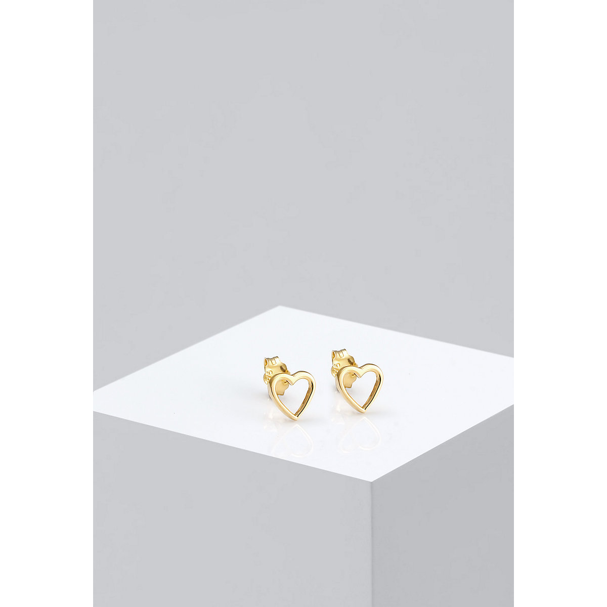 Ohrringe Kinder Herz Basic Filigran 375 Gelbgold Ohrstecker für Mädchen
