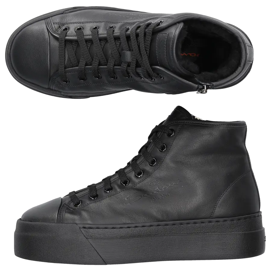 Santoni - Schnürstiefeletten 61155 Kalbsleder - schwarz