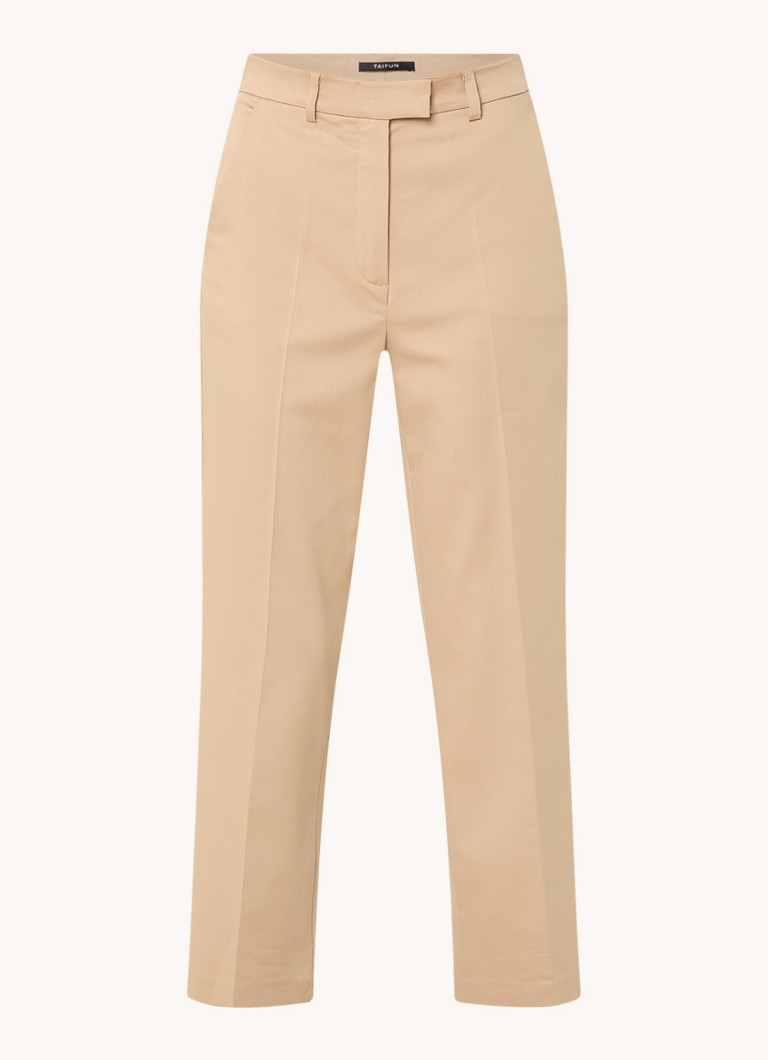 Calça cropped de cintura alta e corte reto Taifun em mistura de lyocell com bolsos laterais.