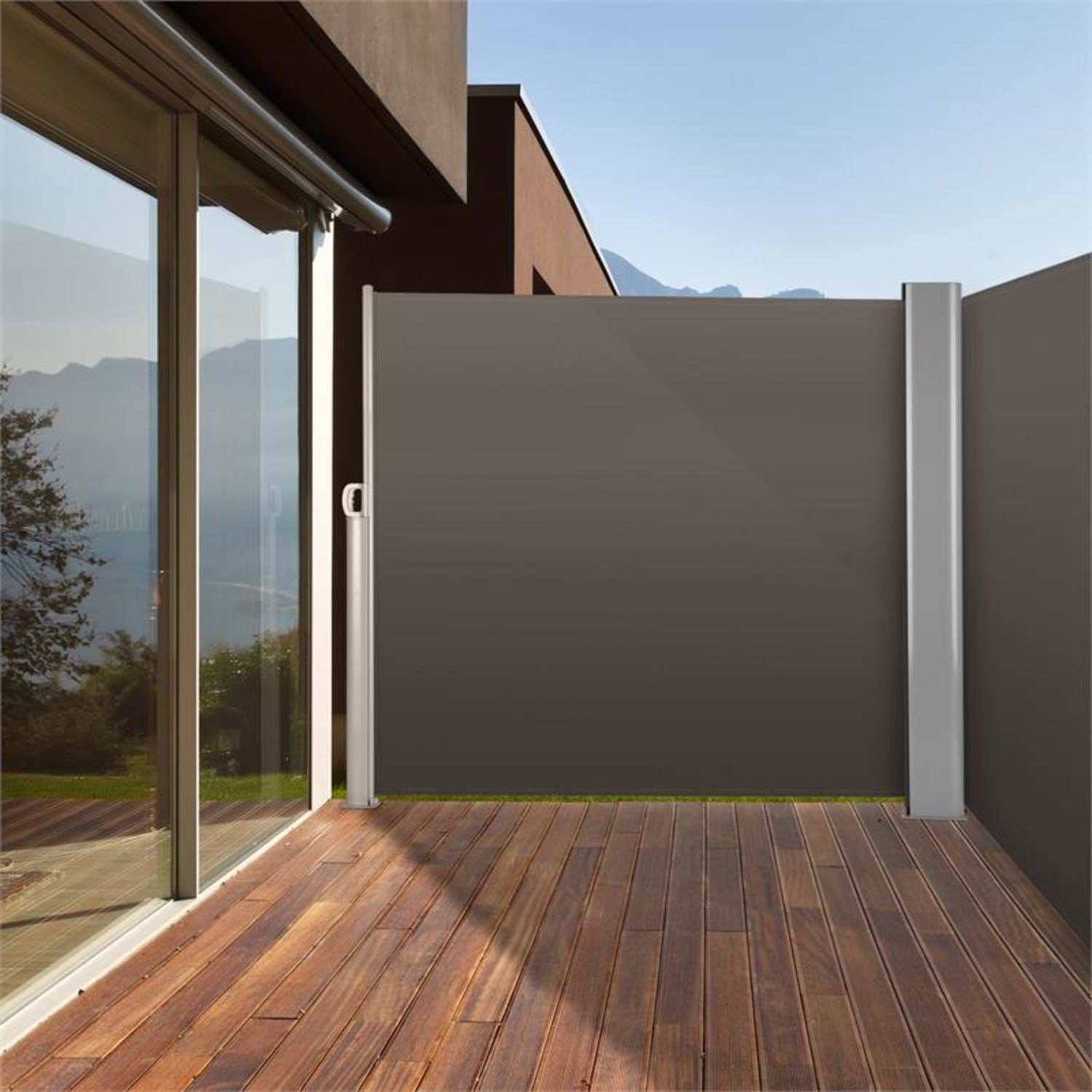 blumfeldt Markise Bari Doppio 620 Doppel-Seitenmarkise 6x2,0 m Aluminium anthrazit