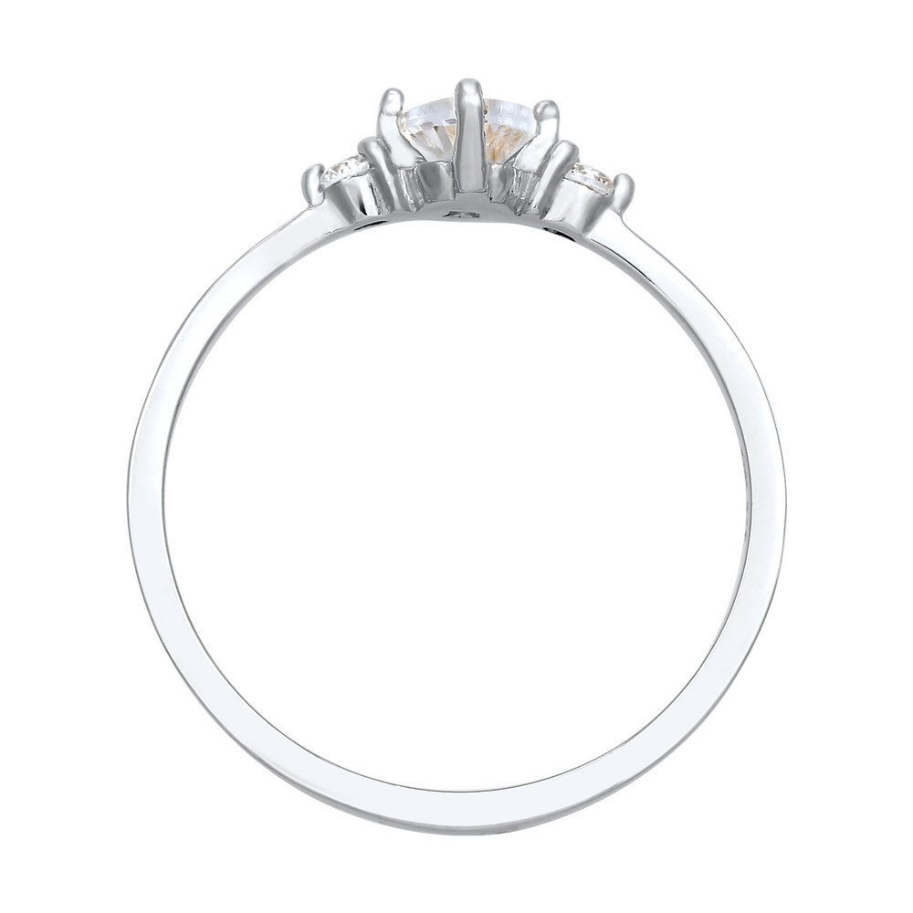 Elli Elli Bague Femmes Bague de fiançailles Ovale avec Cristal de Zirconium en Argent  Bague
