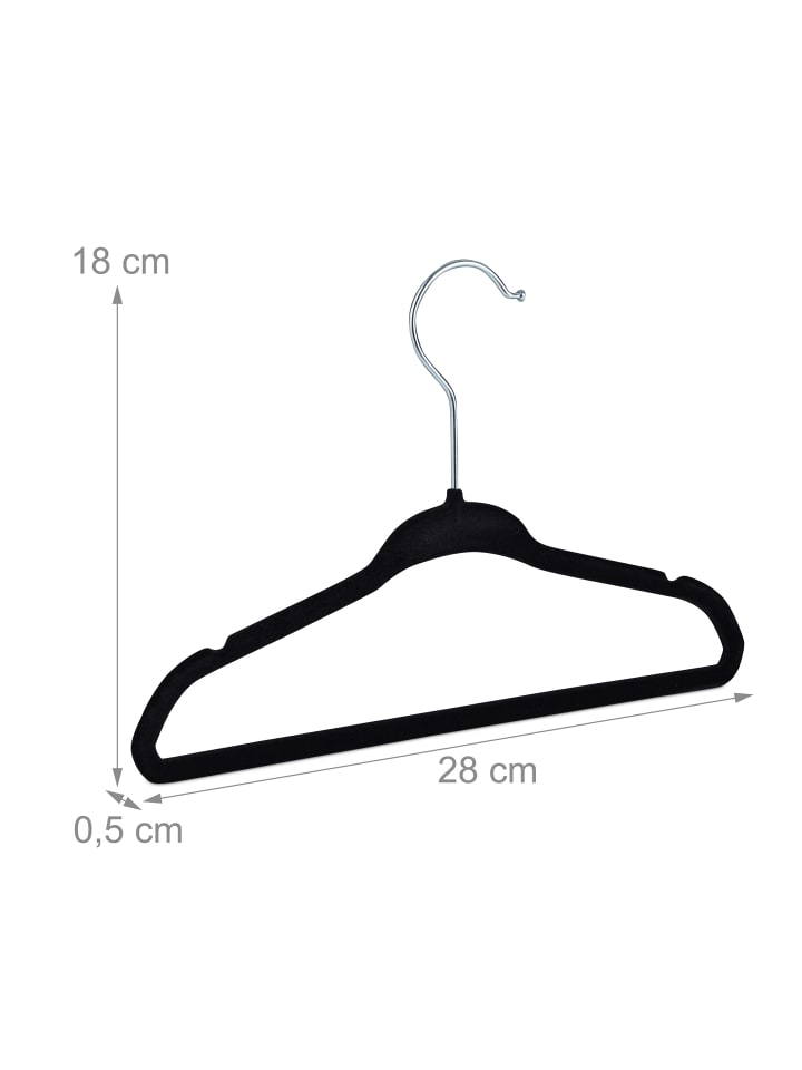 relaxdays 30er-Set: Kinderkleiderbügel in Schwarz günstig kaufen onesize