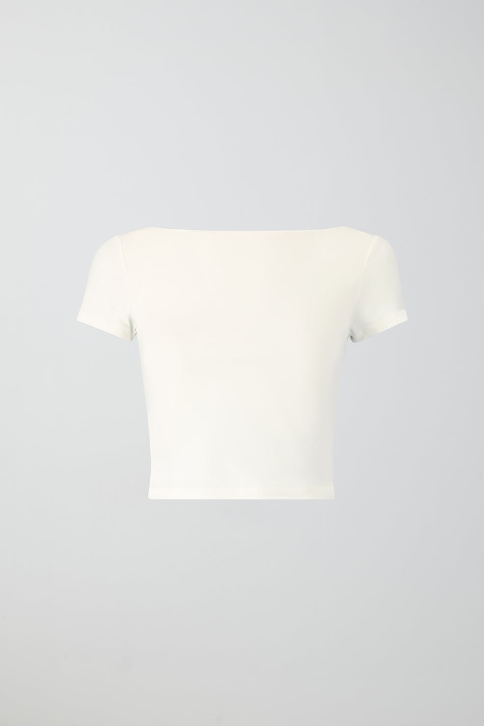 Soft touch cropped boatneck top