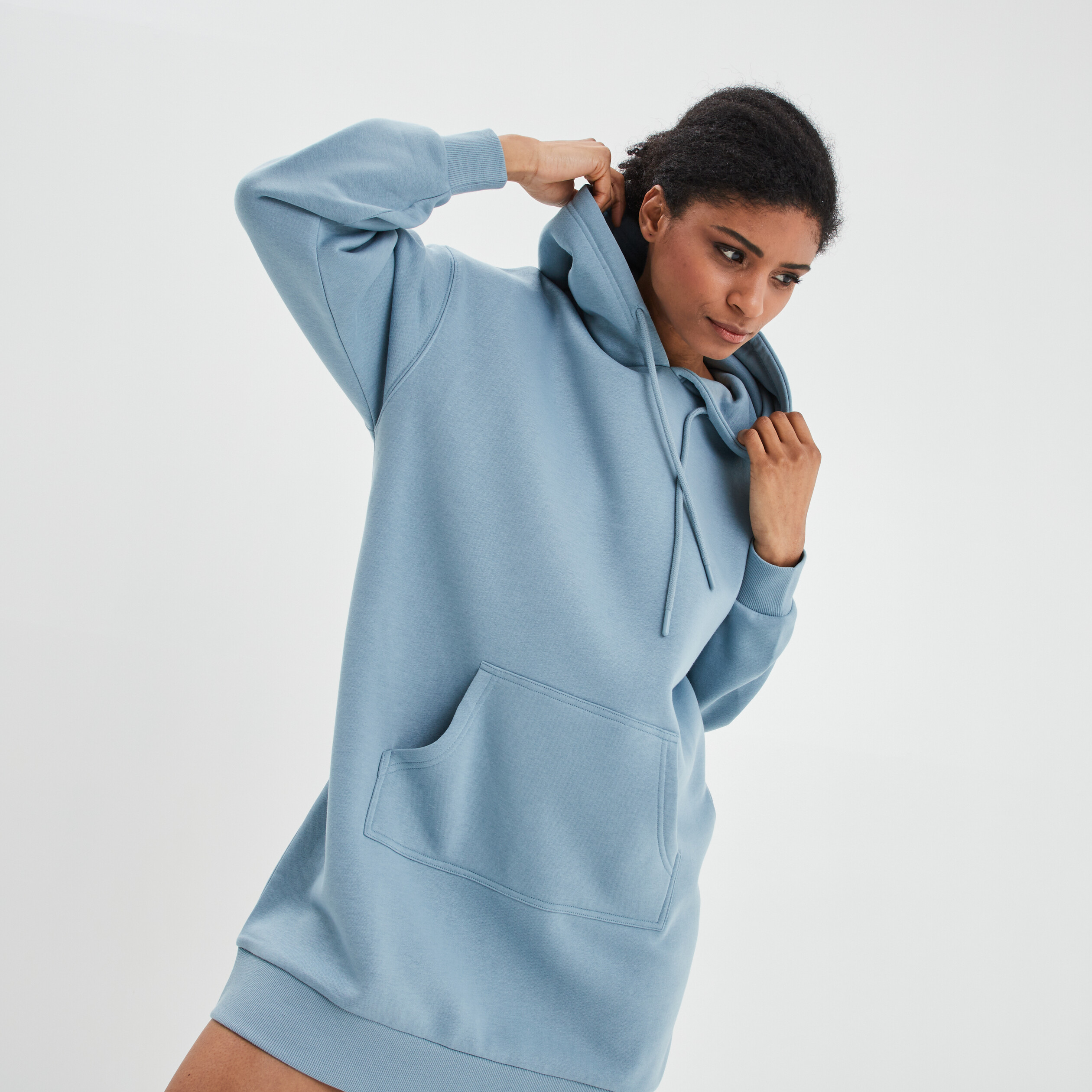 Robe sweat à capuche gris femme | La Halle