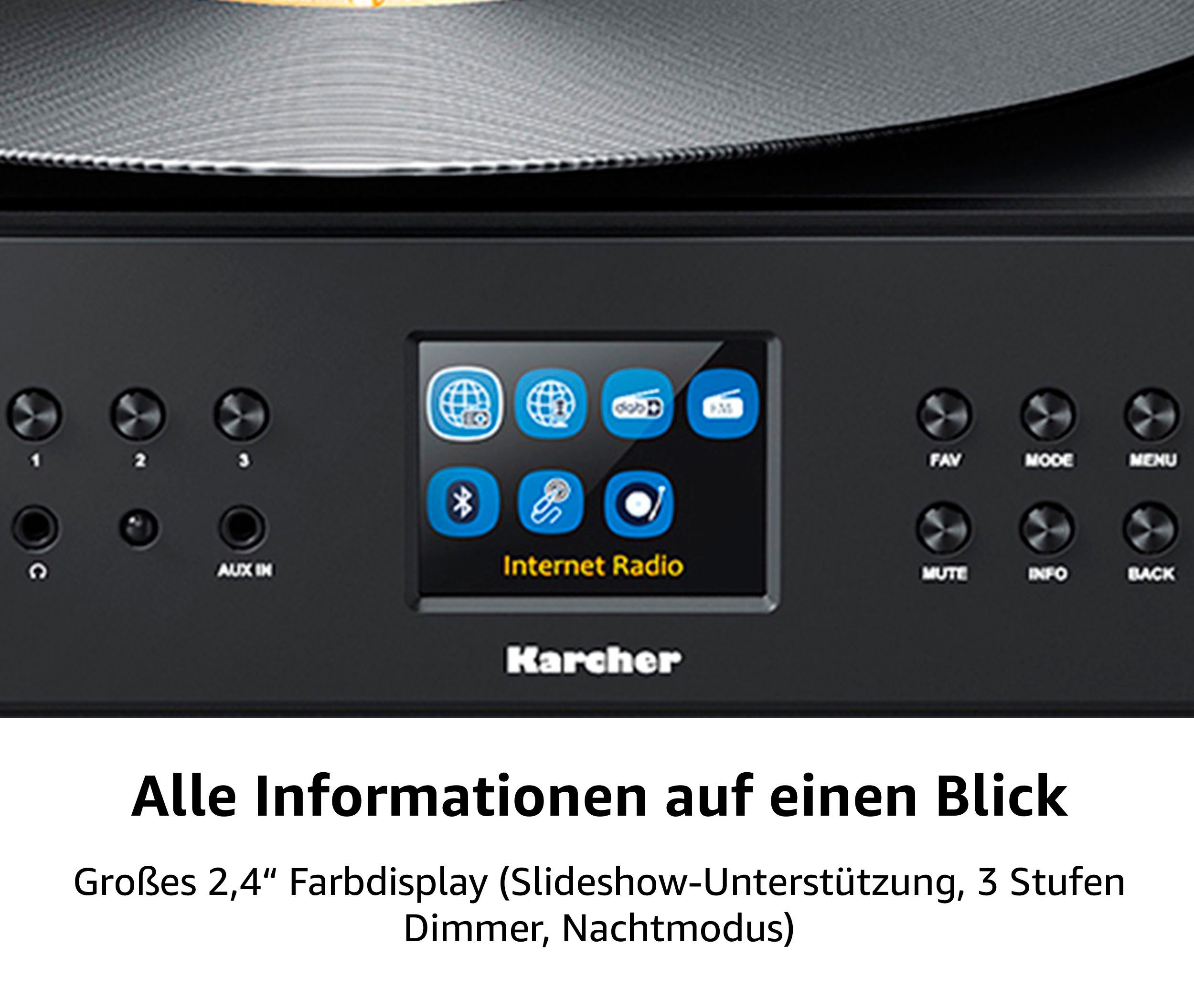 Karcher MC 8000DI Stereoanlage (Digitalradio (DAB), Internetradio, UKW mit RDS, 20 W)
