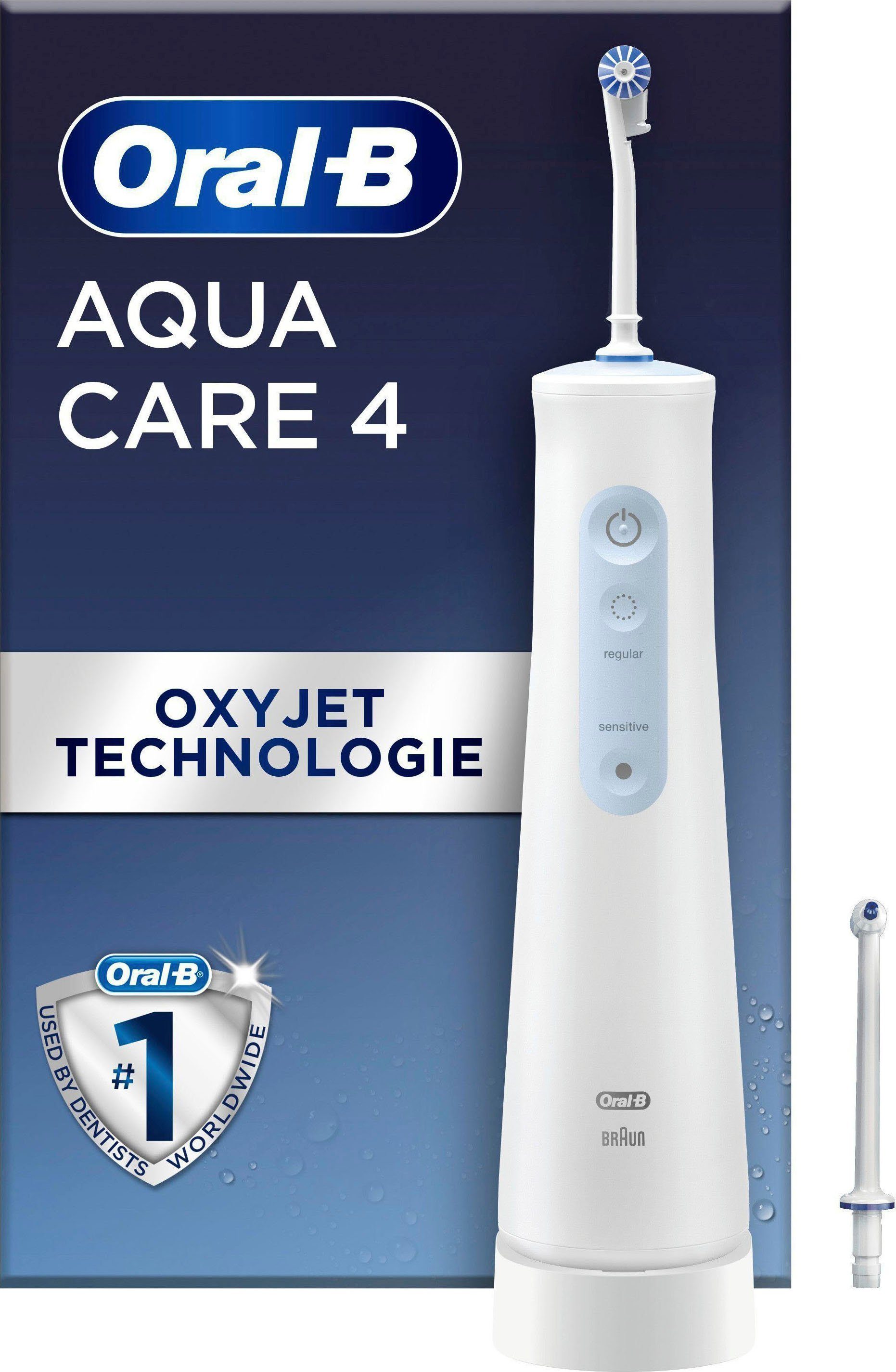 Oral-B Munddusche AquaCare 4, Aufsätze: 2 St., Kabellose mit Oxyjet-Technologie