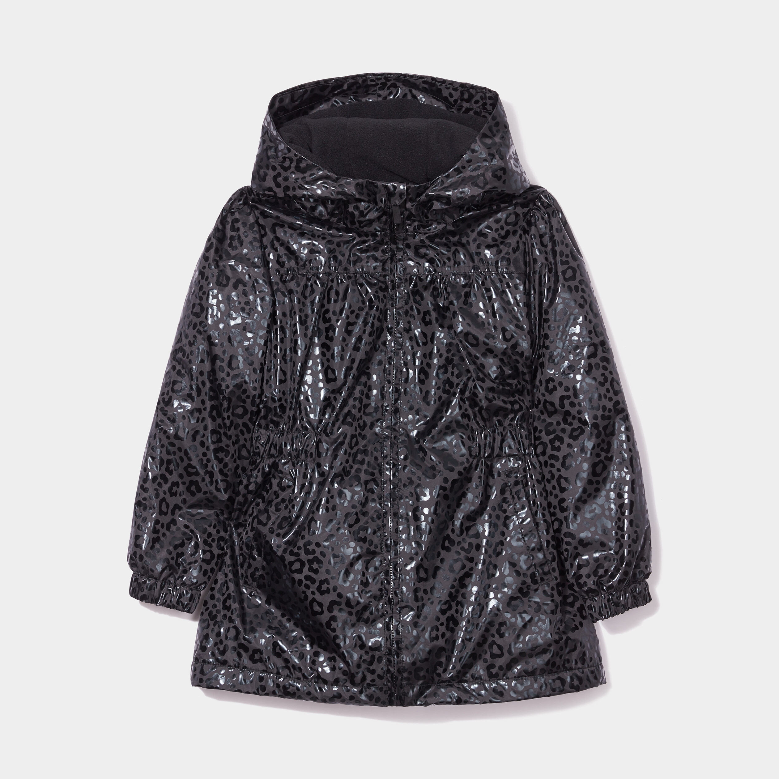 Parka cintrée à capuche doublure polaire noir fille | La Halle