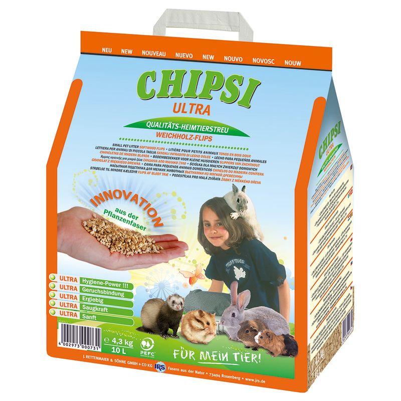 Heu + Einstreu zu Discountpreisen % bei bitiba.de: Chipsi Ultra Heimtierstreu