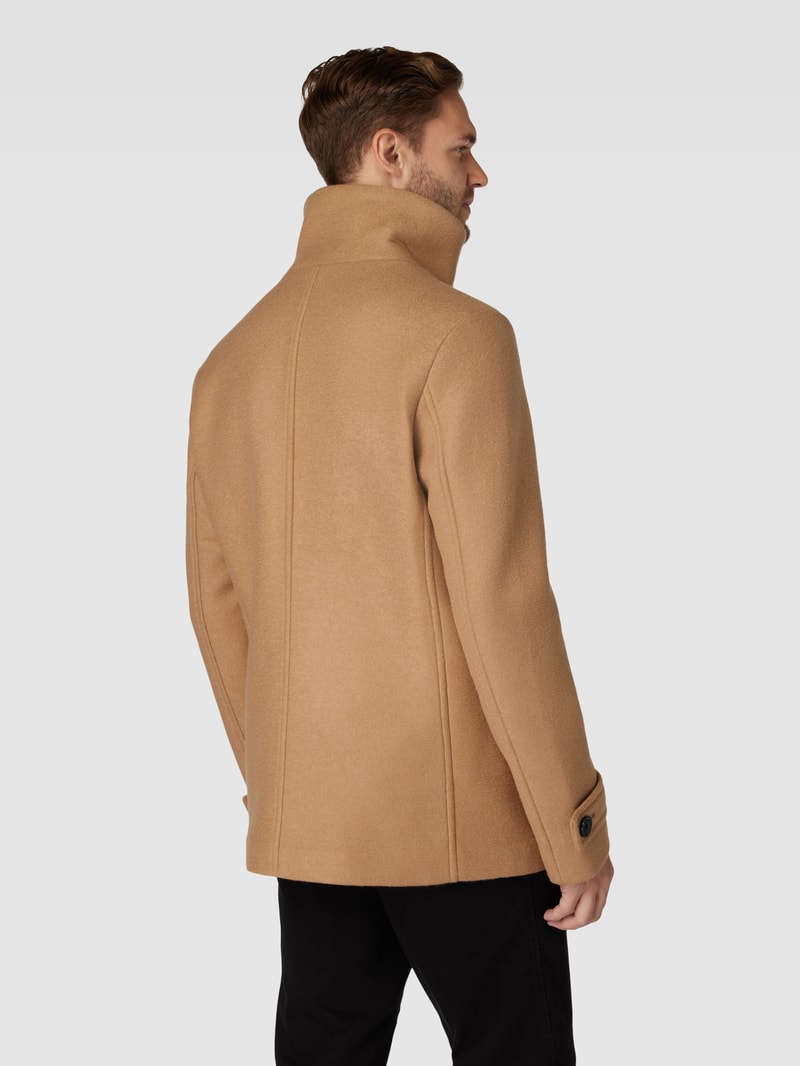 Jacke mit Stehkragen und Ärmelriegeln Modell 'ORATA' in beige
