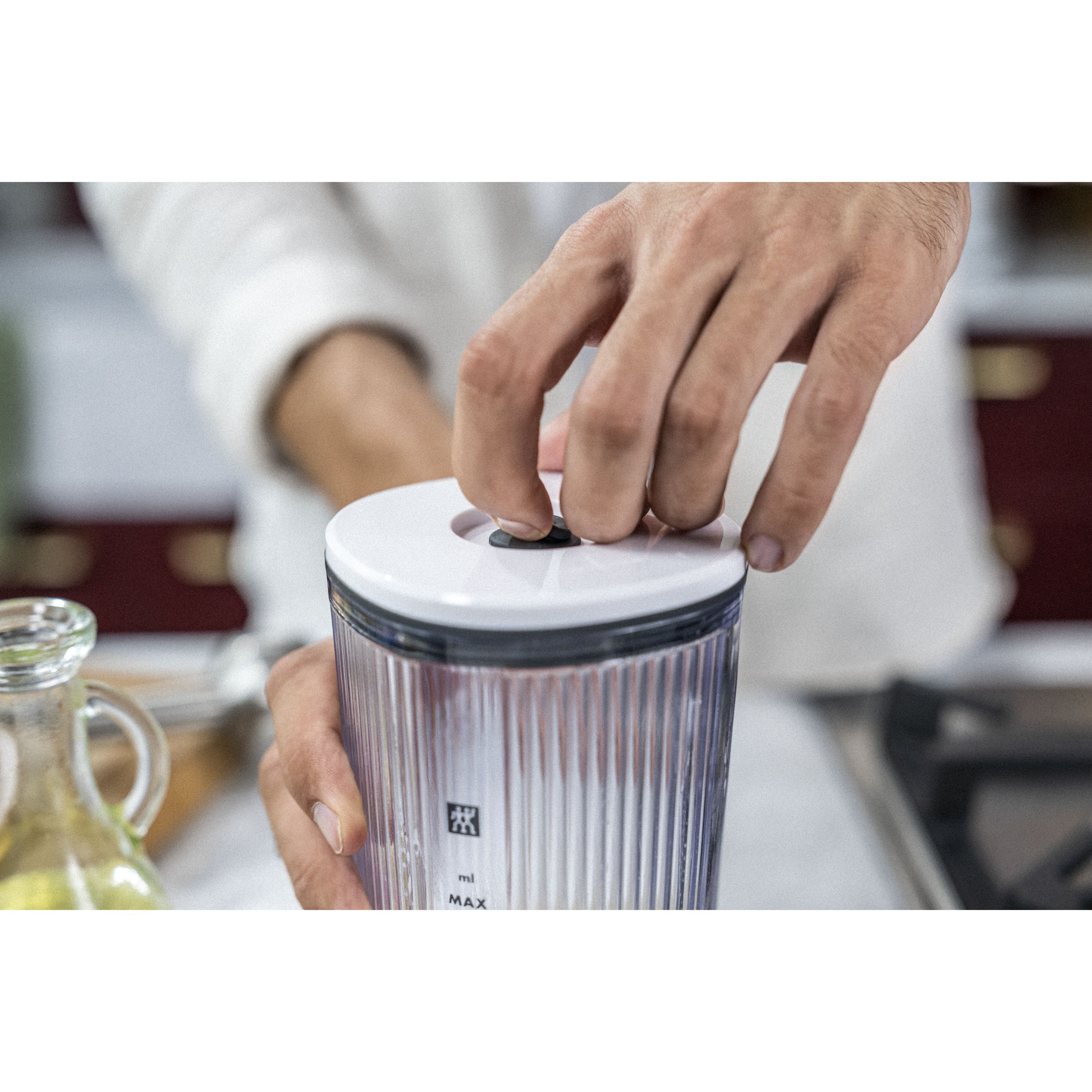 Stabmixer, DC Motor, Silber-Weiß