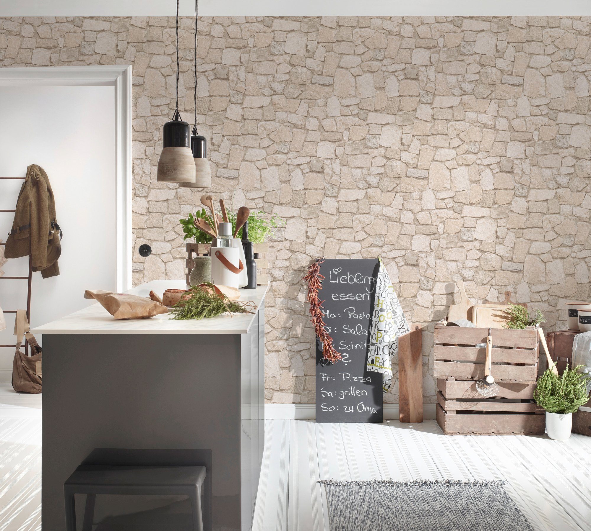 A.S. Création Papiertapete Il Decoro in Naturstein Optik, geprägt, gemustert, Steintapete Tapete Steinoptik